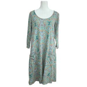 Fresh Produce Dress Women S Cotton 3/4 Sleeve Coastal Flowy Casual‎ Resort Wear